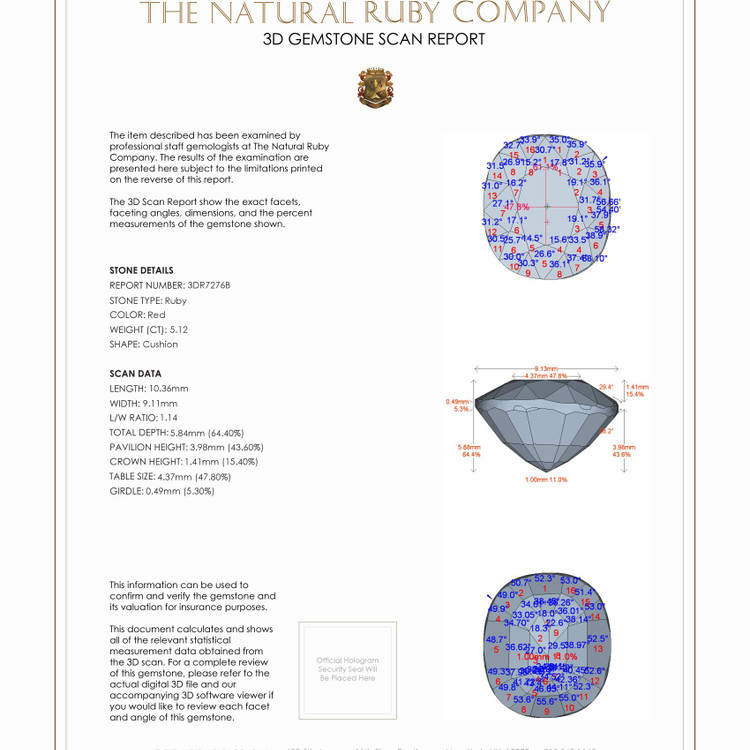 5.12 Ct. Ruby from Mozambique