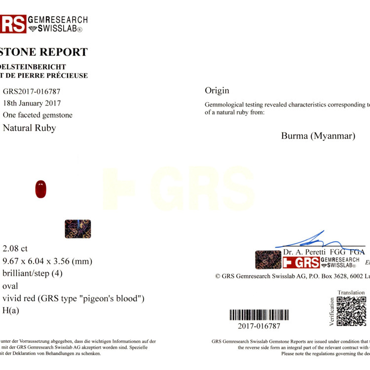 2.08 Ct. Ruby from Burma (Myanmar)