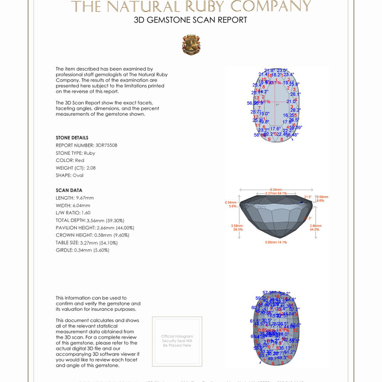 2.08 Ct. Ruby from Burma (Myanmar)