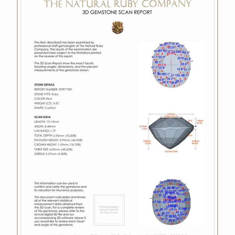 4.52 Ct. Ruby from Mozambique