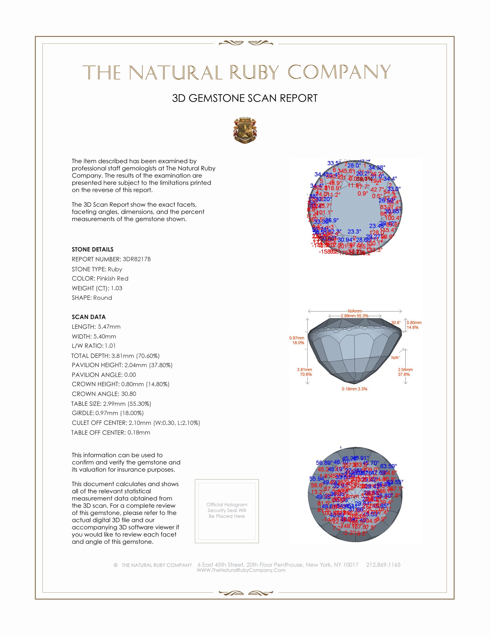 1.03 Ct. Ruby from Burma (Myanmar)