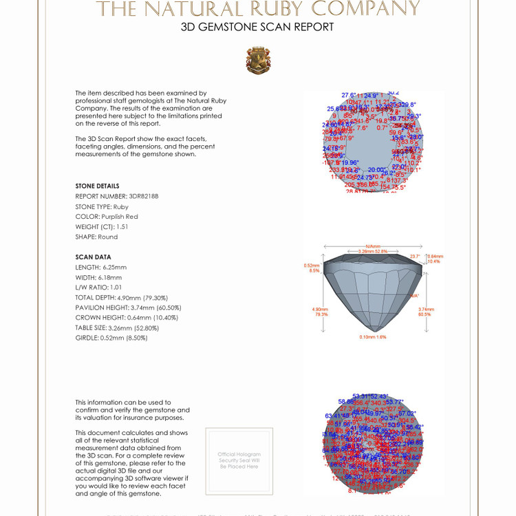 1.51 Ct. Ruby from Burma (Myanmar)