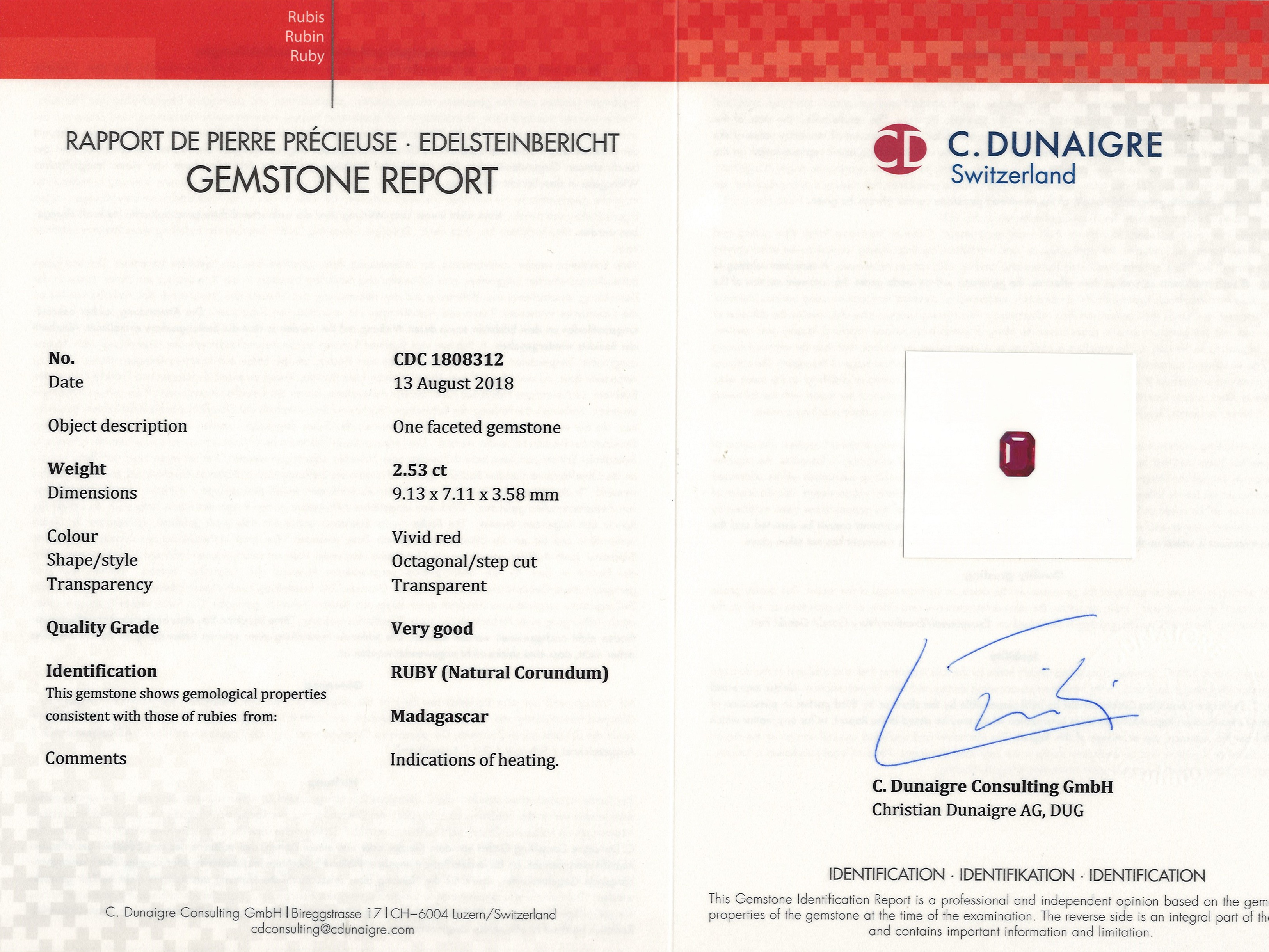 2.53 Ct. Ruby from Madagascar