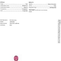 1.68 Ct. Ruby from Mozambique Scan Report