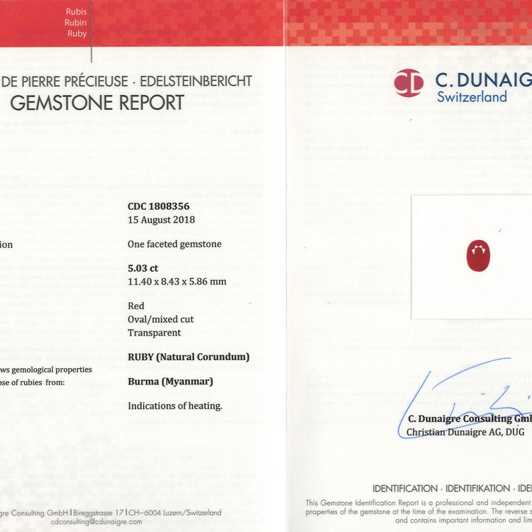 5.03 Ct. Ruby from Burma (Myanmar)