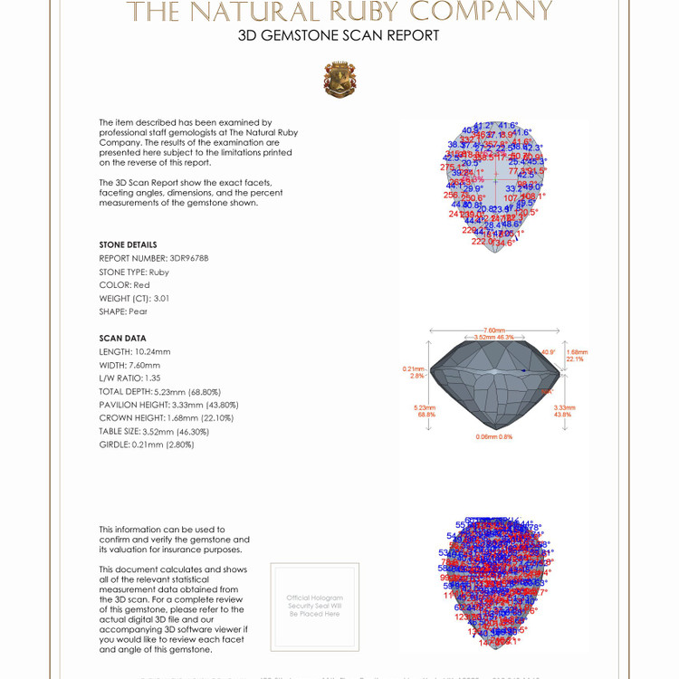 3.01 Ct. Ruby from Mozambique
