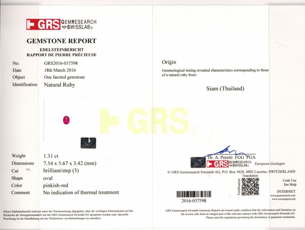 1.31 Ct. Ruby from Thailand