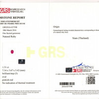 1.31 Ct. Ruby from Thailand (Siam) Scan Report