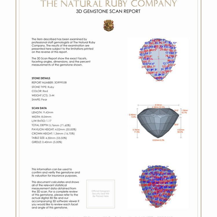 3.44 Ct. Ruby from Mozambique