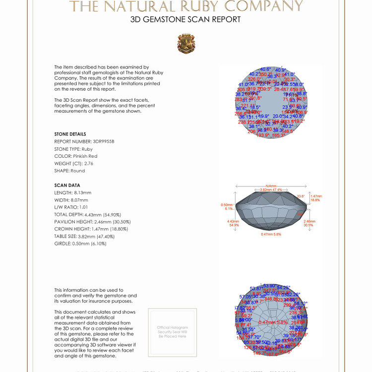 2.76 Ct. Ruby from Mozambique