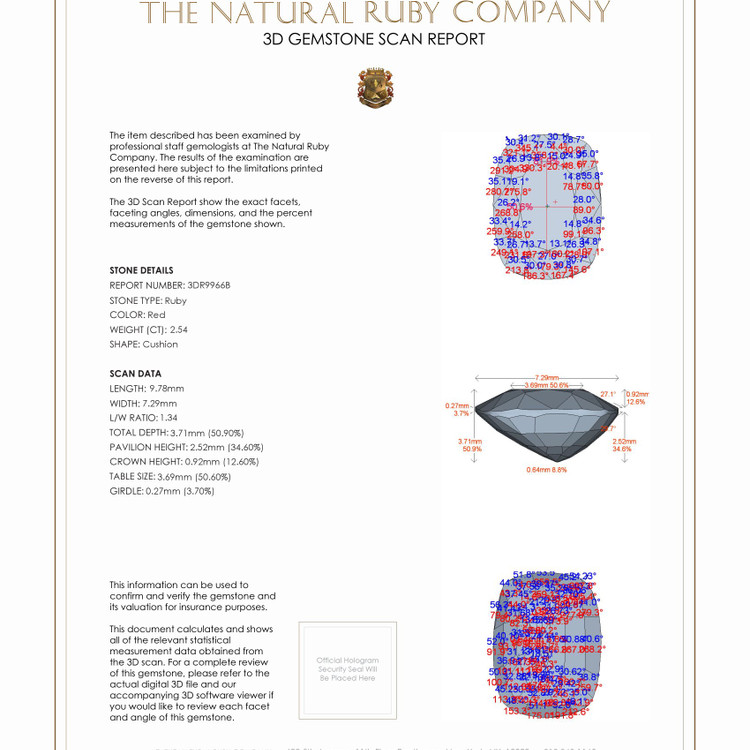 2.54 Ct. Ruby from Burma (Myanmar)