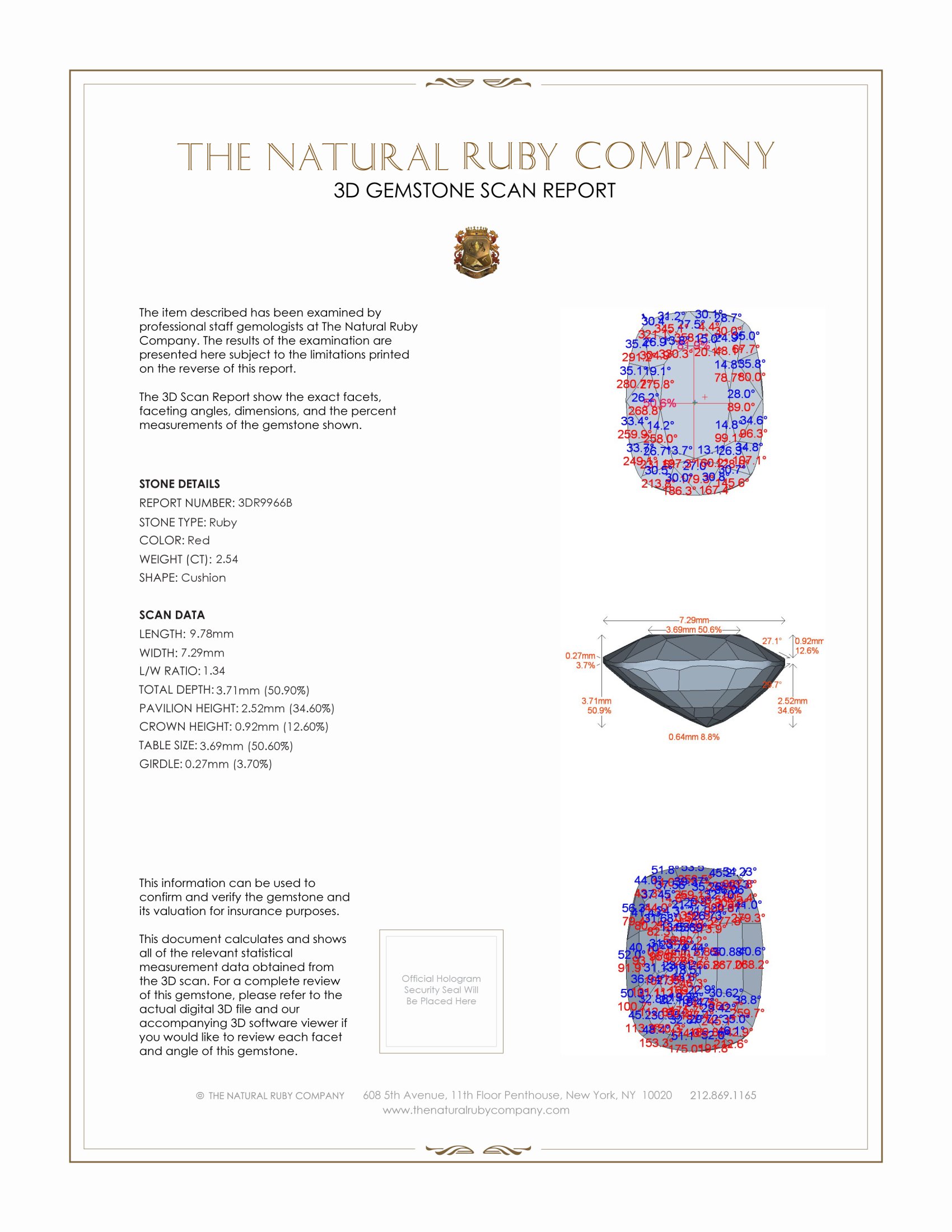 2.54 Ct. Ruby from Burma (Myanmar)