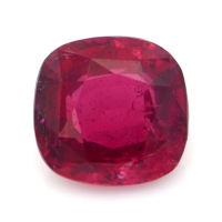 Three Stone Ruby Ring 5.10 Ct., 18K White Gold Combination Stone