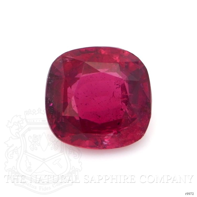 Three Stone Ruby Ring 5.10 Ct., 18K White Gold