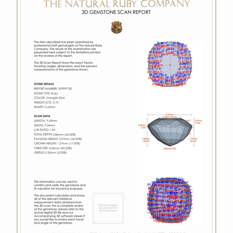 5.10 Ct. Ruby from Tanzania