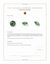 0.58 Ct. Bluish Green Sapphire from Ceylon (Sri Lanka) Appraisal