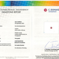 1.11 Ct. Padparadscha Sapphire from Ceylon (Sri Lanka) Scan Report