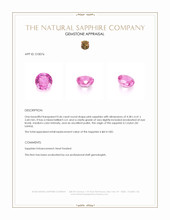 0.46 Ct. Pink Sapphire from Ceylon (Sri Lanka) Appraisal