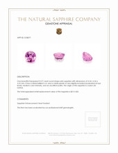 0.57 Ct. Pink Sapphire from Ceylon (Sri Lanka) Appraisal