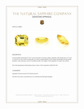 18.27 Ct. Yellow Sapphire from Ceylon (Sri Lanka) Appraisal
