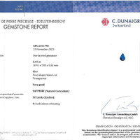 3.47 Ct. Blue Sapphire from Ceylon (Sri Lanka) Scan Report
