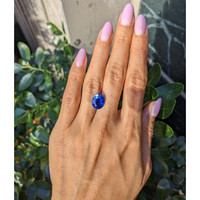6.29 Ct. Blue Sapphire from Madagascar Life Style