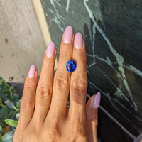 6.29 Ct. Blue Sapphire from Madagascar Life Style