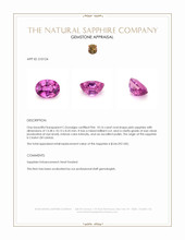 10.16 Ct. Pink Sapphire from Ceylon (Sri Lanka) Appraisal