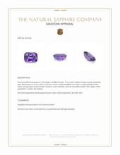 3.10 Ct. Purple Sapphire from Ceylon (Sri Lanka) Appraisal