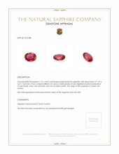 1.31 Ct. Padparadscha Sapphire from Ceylon (Sri Lanka) Appraisal