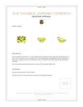 0.57 Ct. Yellowish Green Sapphire from Australia Appraisal