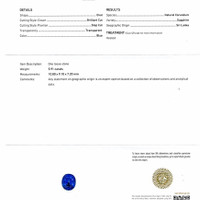 5.91 Ct. Blue Sapphire from Ceylon (Sri Lanka) Scan Report