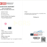 5.66 Ct. Padparadscha Sapphire from Madagascar Scan Report