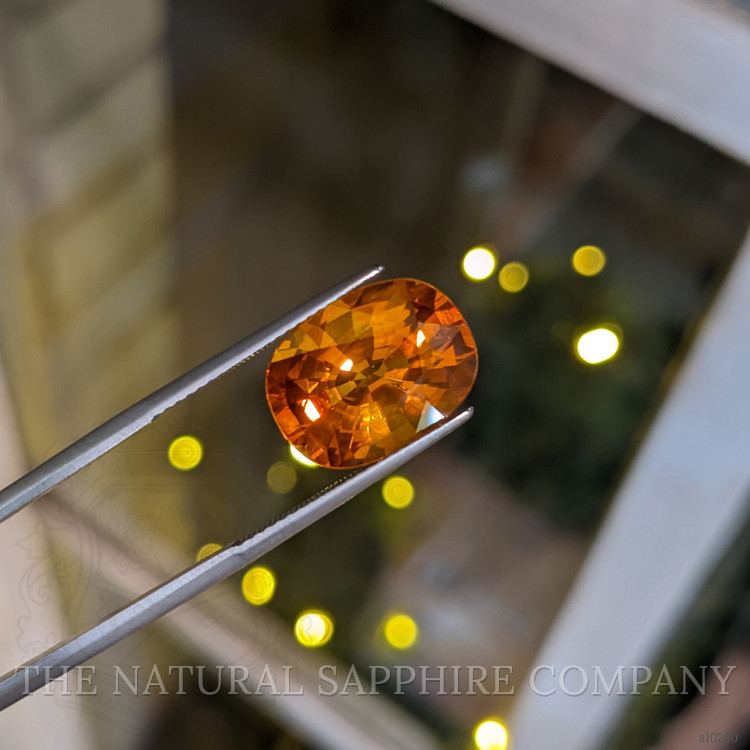 10.02 Ct. Orange Sapphire from Ceylon (Sri Lanka)