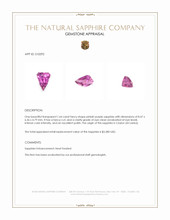 1.64 Ct. Pinkish Purple Sapphire from Ceylon (Sri Lanka) Appraisal