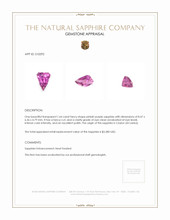 1.64 Ct. Pinkish Purple Sapphire from Ceylon (Sri Lanka) Appraisal