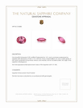 3.01 Ct. Padparadscha Sapphire from Madagascar Appraisal
