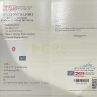 3.01 Ct. Padparadscha Sapphire from Madagascar Scan Report