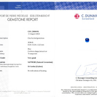 3.54 Ct. Blue Sapphire from Ceylon (Sri Lanka) Scan Report