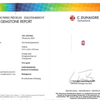 2.54 Ct. Padparadscha Sapphire from Madagascar Scan Report