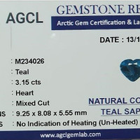 3.15 Ct. Greenish Blue Sapphire from Ceylon (Sri Lanka) Scan Report