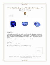 0.94 Ct. Blue Sapphire from Ceylon (Sri Lanka) Appraisal