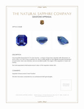 0.74 Ct. Blue Sapphire from Ceylon (Sri Lanka) Appraisal