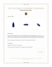 1.56 Ct. Blue Sapphire from Ceylon (Sri Lanka) Appraisal
