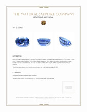 1.10 Ct. Blue Sapphire from Ceylon (Sri Lanka) Appraisal