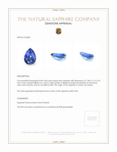 0.84 Ct. Blue Sapphire from Ceylon (Sri Lanka) Appraisal
