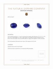 1.15 Ct. Blue Sapphire from Ceylon (Sri Lanka) Appraisal