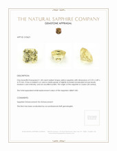 1.58 Ct. Yellow Sapphire from Ceylon (Sri Lanka) Appraisal