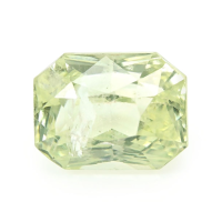 Accent Stones Yellowish Green Sapphire Ring 1.73 Ct., 14K Yellow Gold Combination Stone