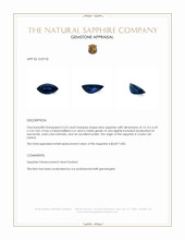 3.53 Ct. Blue Sapphire from Ceylon (Sri Lanka) Appraisal